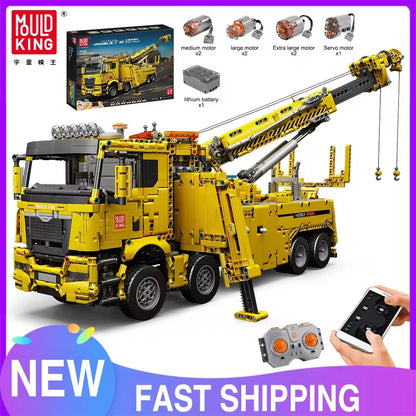 MOLD KING 17028, Technisches Auto, Spielzeug, APP Und RC, Motorisierter Feuerrettungswagen, Modell, Montage, Baustein, Ziegel, Kinder, Weihnachtsgeschenk