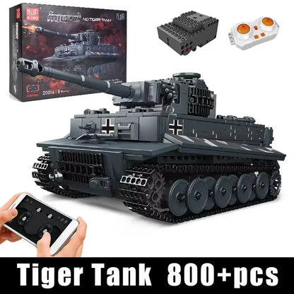 Schimmel König Militärs Pielzeug Die App & RC Motorisierte Tiger Tank Modell Montage Technische Auto Baustein Kinder Weihnachts Geschenke