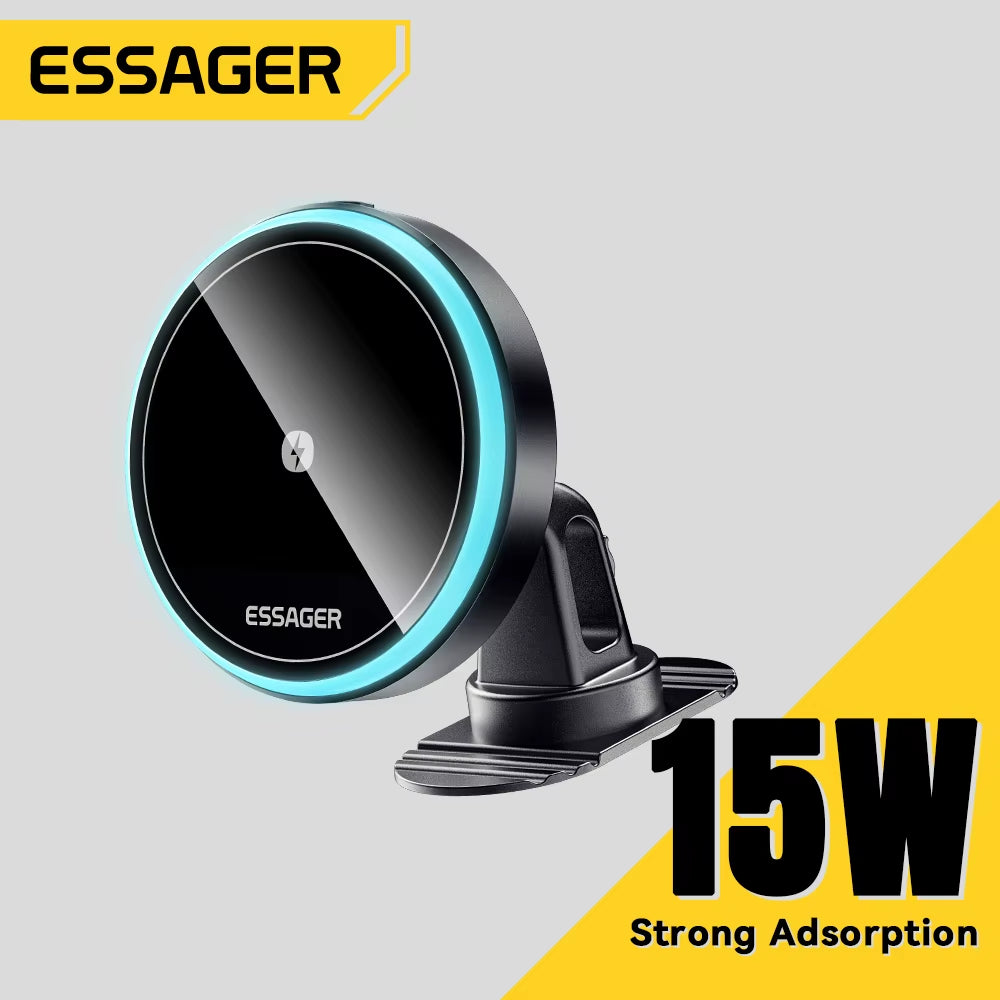 Essager 15 W Magnetischer Kabelloser Autotelefonhalter, Verstellbar, 360 Grad, Autoladegerät Für Iphone 15 14 13 Pro, Samsung Universal-Telefon