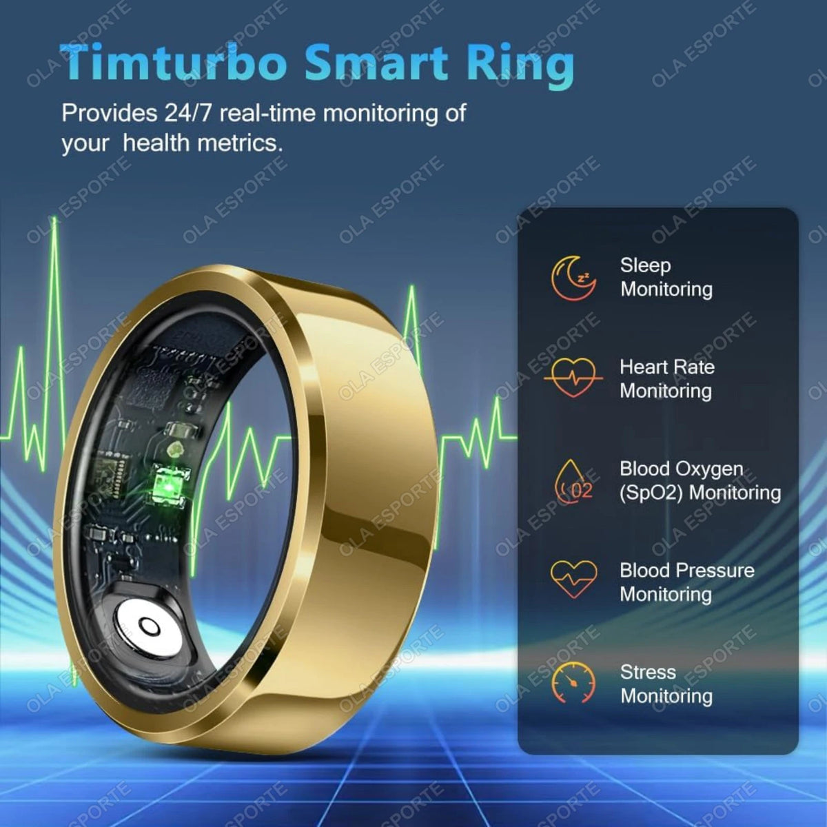 2025 Smart Ring Blutdruck Herzfrequenz Schlafüberwachung Smartring IP68 & 5ATM Wasserdichter Multisportmodus Smartring Mann Frauen