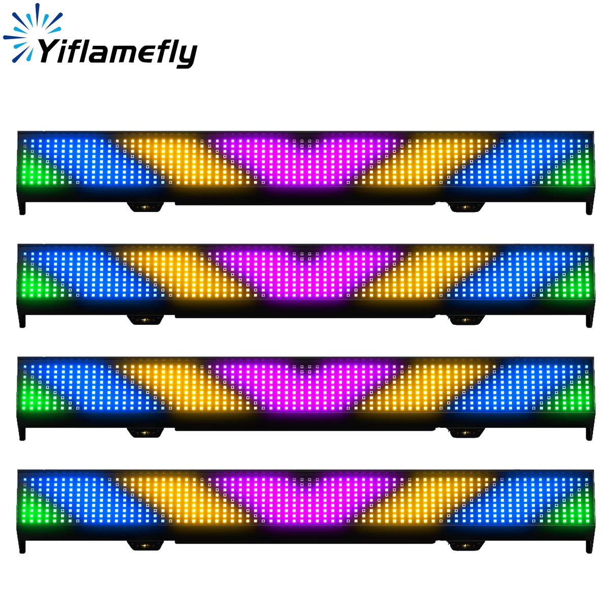 Yiflamefly 1/2/4Pcs 120W RGB 666LED Splicable Wall Washer Light 254Dynamic Show Strobe Stage Light Bar For Wedding Party KTV Bar