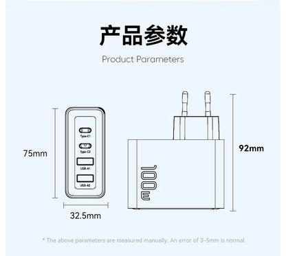 Essager 100W GaN USB Type C Caricabatterie PD QC Quick Charge 4.0 3.0 Type C Ricarica Rapida Per iPhone 14 13 12 Xiaomi Macbook