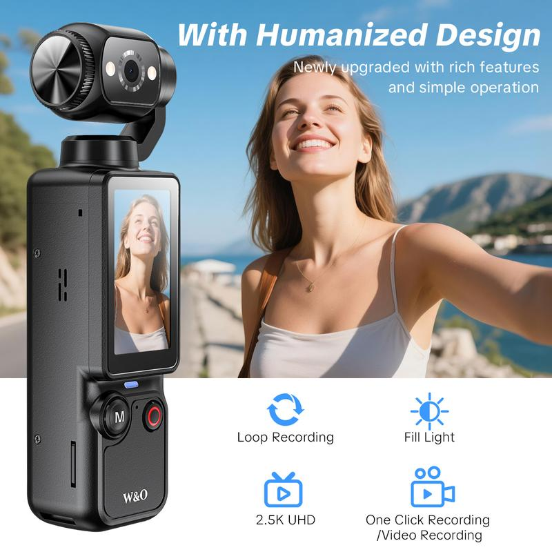 Vlogging Camera with 1'' CMOS & 2.5K/120Fps Videos, Pocket Camera , Fast Focusing, , Digital Video Camera for Photography, Digital Camera, Kamera Pocket, Pocket Camcorder