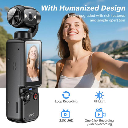 Vlogging Camera with 1'' CMOS & 2.5K/120Fps Videos, Pocket Camera , Fast Focusing, , Digital Video Camera for Photography, Digital Camera, Kamera Pocket, Pocket Camcorder