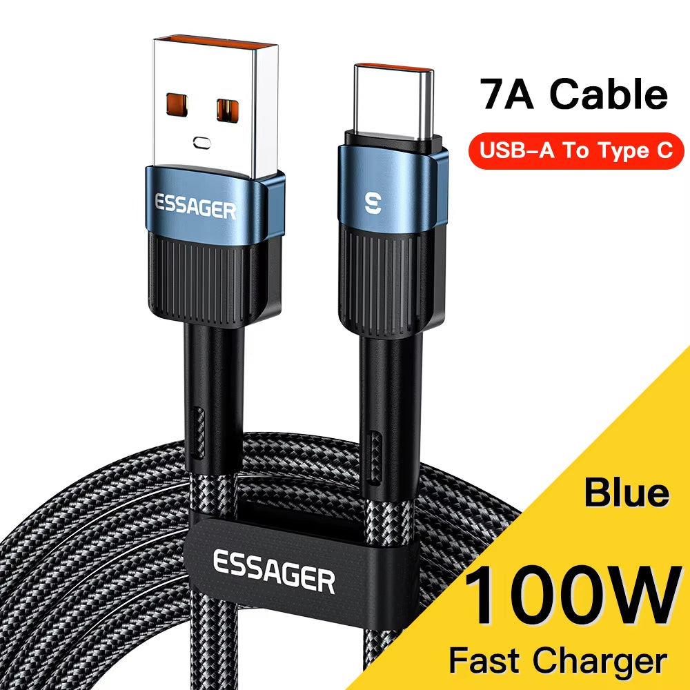 Essager 7A USB Typ C Kabel Für Realme Huawei P30 Pro 66W Schnelle Lade Draht USB-C Ladegerät Datenkabel Für Samsung Oneplus Poco F3